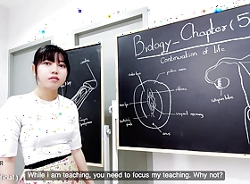 Teacher can't implement her horny mind while she teaching in class room