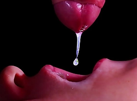 CLOSE UP: Blow rhythm Milking Brashness for your DICK! Sucking Cock ASMR, Tongue and Lips BLOWJOB Twin CUMSHOT -XSanyAny