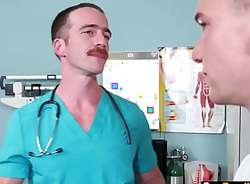 Gay stepson examinded and fucked by doctor stepdad