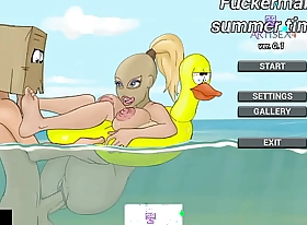 Fuckerman summer time porn game, fuckerwomen is on skiff with gorgeous girls and fuckerwomen fucking them all
